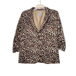 Maxim Studio Women L Blazer Cheetah Career Office Mob Wife Minimalist PreppyY2K
